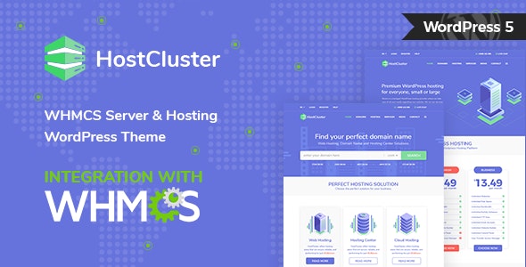 HostCluster – WHMCS Server & Hosting WordPress Theme + RTL